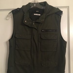 Urban Outfitters Military green khaki zip-up vest